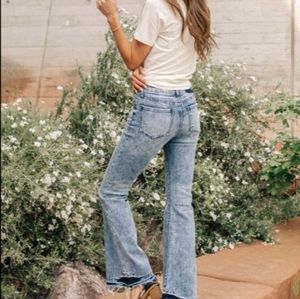 High Rise Bell Bottom Wide Leg Vervet Jeans